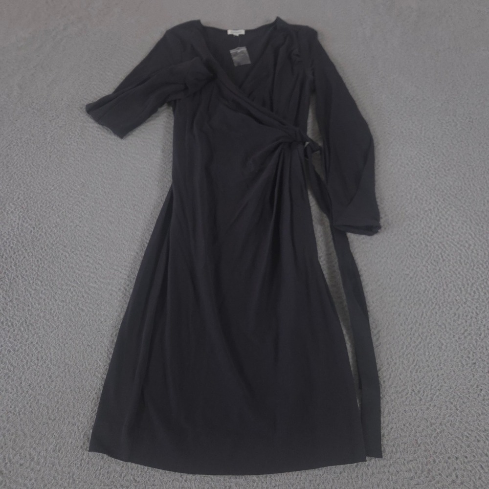 Sundance Dress Womens Medium Modal Cotton Long Sleeve Faux Wrap Midi Knee NEW